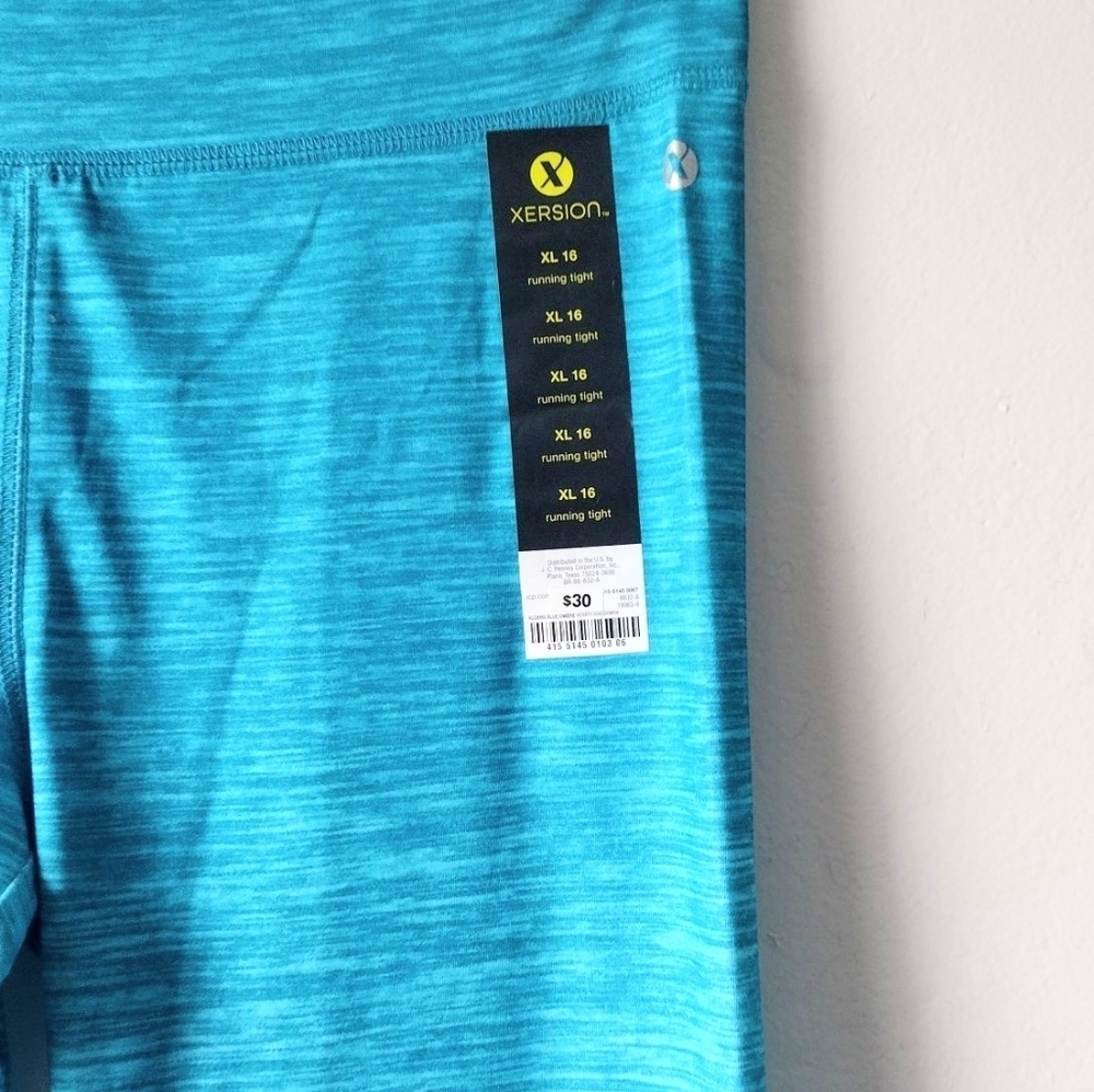 Girls Xersion Blue Gradient Athletic Leggings Size XL - Picture 3 of 4